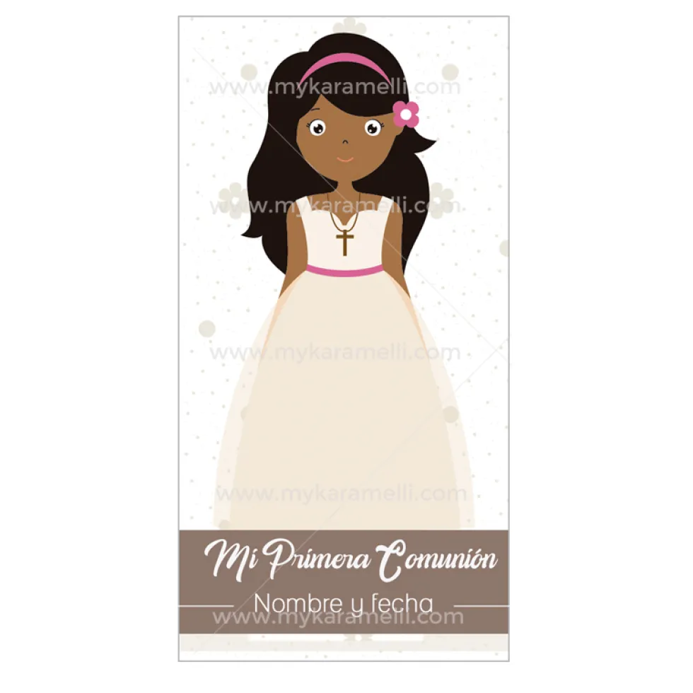 Papel de Azúcar Comunión Niña Modelo L Rectangular
