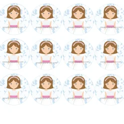 Papel de Azúcar Comunión Niña Modelo C 6 cm