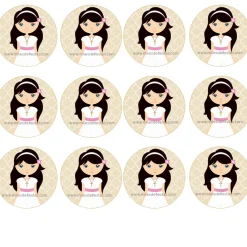 Papel de Azúcar Comunión Niña Modelo E 6 cm