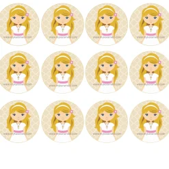 Papel de Azúcar Comunión Niña Modelo F 6 cm