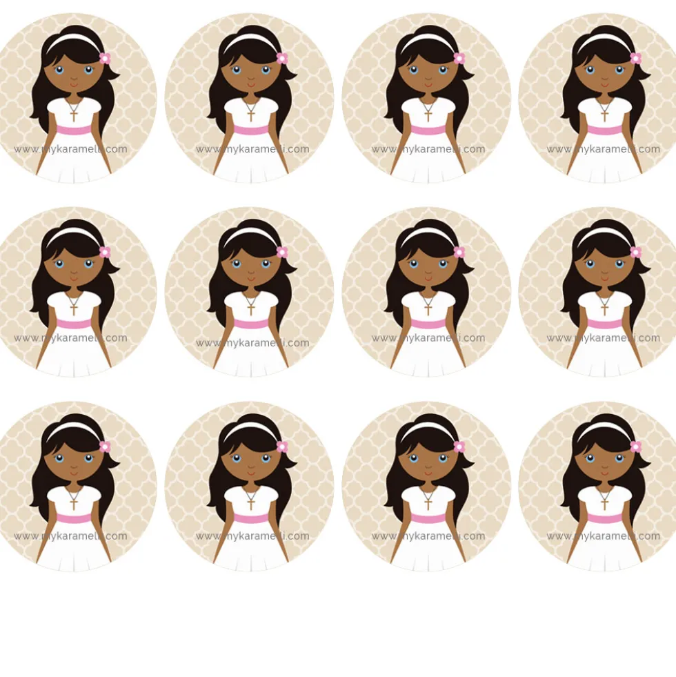 Papel de Azúcar Comunión Niña Modelo H 6 cm