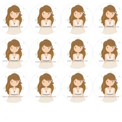 Papel de Azúcar Comunión Niña Modelo K 6 cm