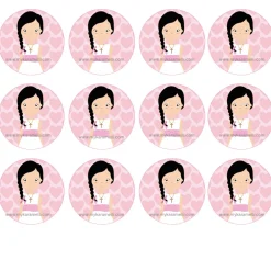 Papel de Azúcar Comunión Niña Modelo M 6 cm