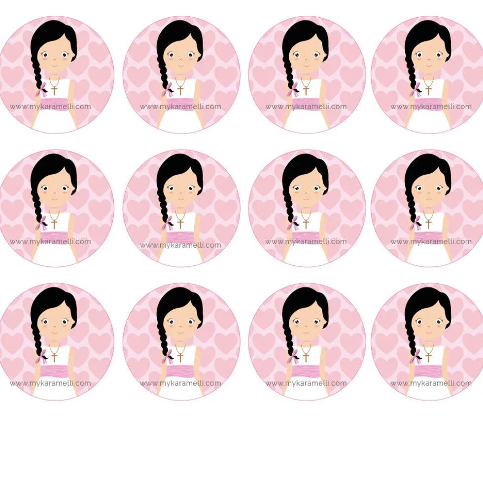 Papel de Azúcar Comunión Niña Modelo M 6 cm