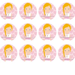 Papel de Azúcar Comunión Niña Modelo N 6 cm