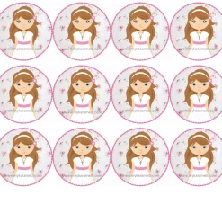 Papel de Azúcar Comunión Niña Modelo S 6 cm