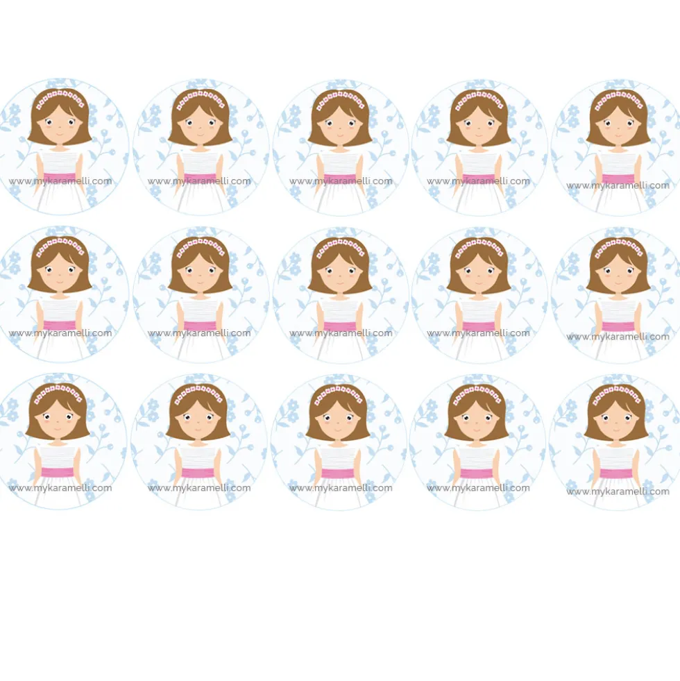 Papel de Azúcar Comunión Niña Modelo C 5 cm