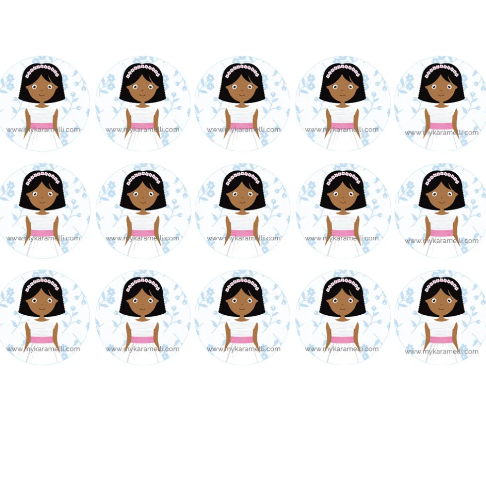Papel de Azúcar Comunión Niña Modelo D 5 cm