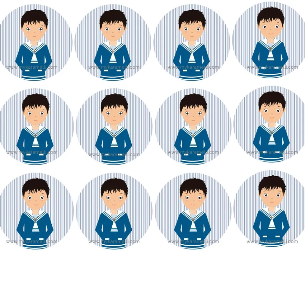 Papel de Azúcar Comunión Niño Modelo A 6 cm