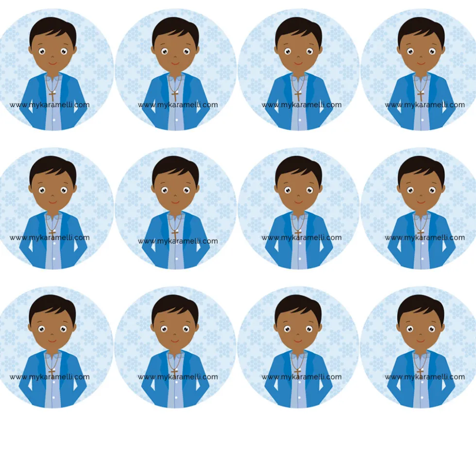 Papel de Azúcar Comunión Niño Modelo H 6 cm