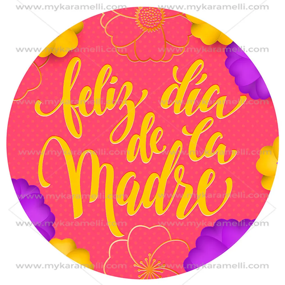 Papel de Azúcar Día de la Madre Modelo E 20 cm