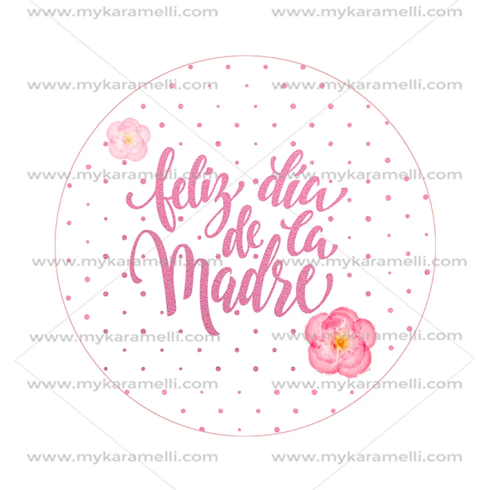 Papel de Azúcar Día de la Madre Modelo D 15 cm