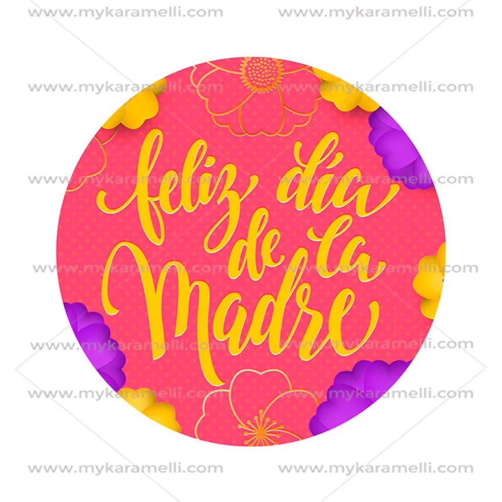 Papel de Azúcar Día de la Madre Modelo E 15 cm