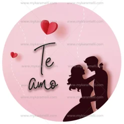 Papel de Azúcar San Valentín Modelo Te amo 20 cm