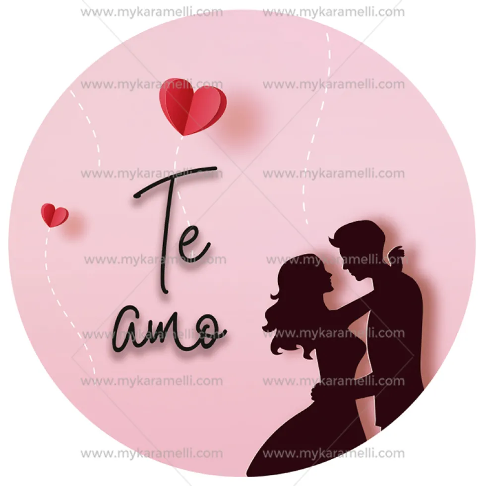 Papel de Azúcar San Valentín Modelo Te amo 20 cm