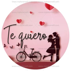 Papel de Azúcar San Valentín Modelo Te quiero 20 cm