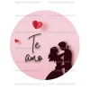 Papel de Azúcar San Valentín Modelo Te amo 15 cm