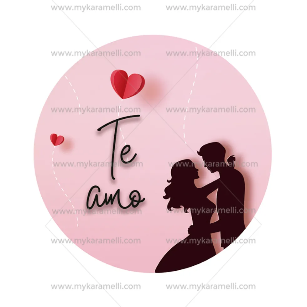 Papel de Azúcar San Valentín Modelo Te amo 15 cm