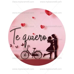 Papel de Azúcar San Valentín Modelo Te quiero 15 cm