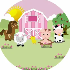 Papel de Oblea Animales de la Granja de 20 cm