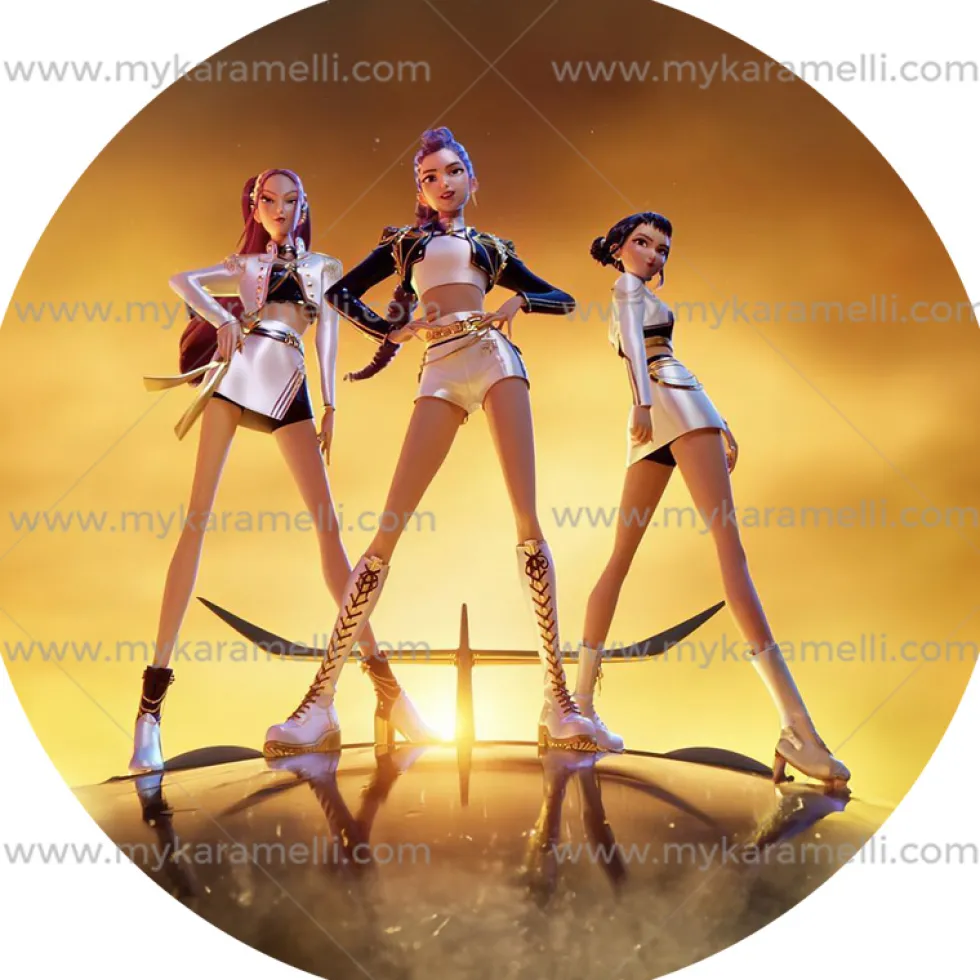 Papel de Oblea 20 cm de Las Guerreras K-POP Mod B