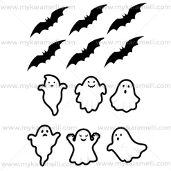 Papel de Oblea Fantasmas y Murciélagos