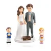 Pareja de Novios con Niños 18 cm