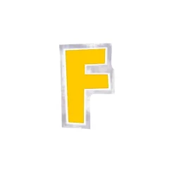 Pegatina para Globos Letra F Amarillo
