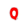 Pegatina para Globos Letra Q Rojo