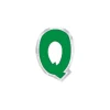 Pegatina para Globos Letra Q Verde