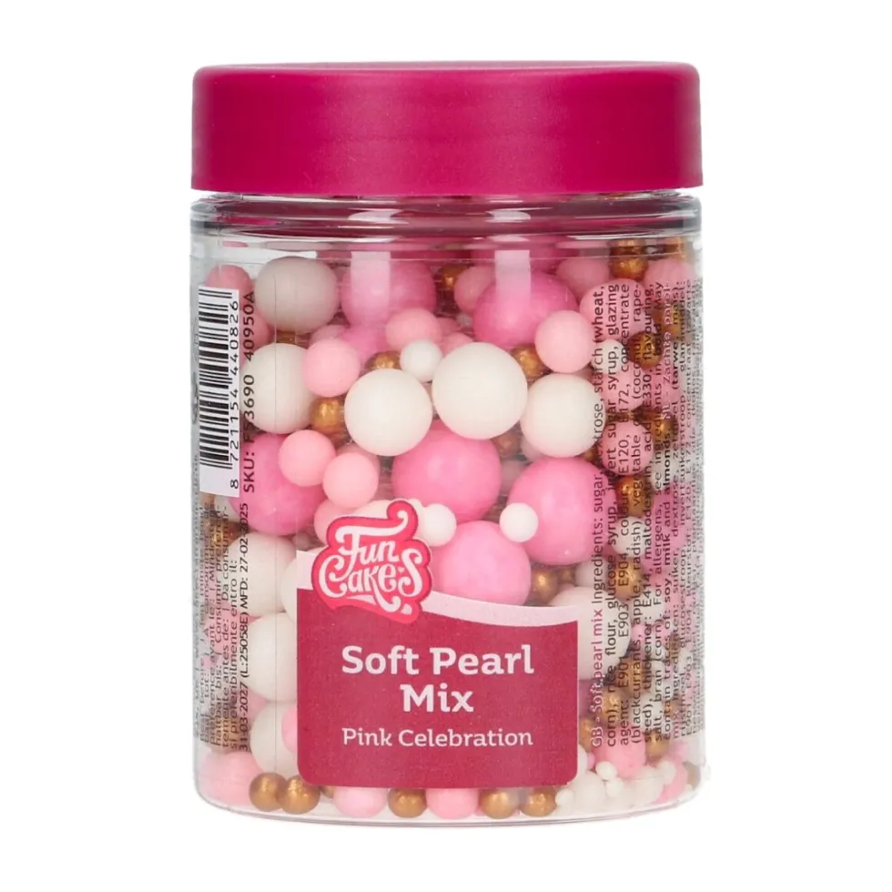Perlas de Azúcar Blandas Mix Pink Celebration 80 gr - Funcakes