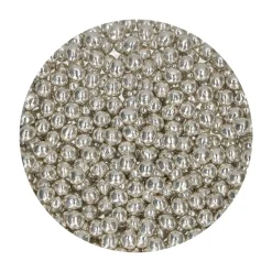 Perlas de Chocolate Crujiente Plata Metalizado 60 gr - Funcakes