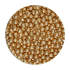 Perlas de Chocolate Crujiente Oro Metalizado 60 gr - Funcakes