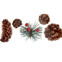 Piñas y Bayas Decorativas 40 ud