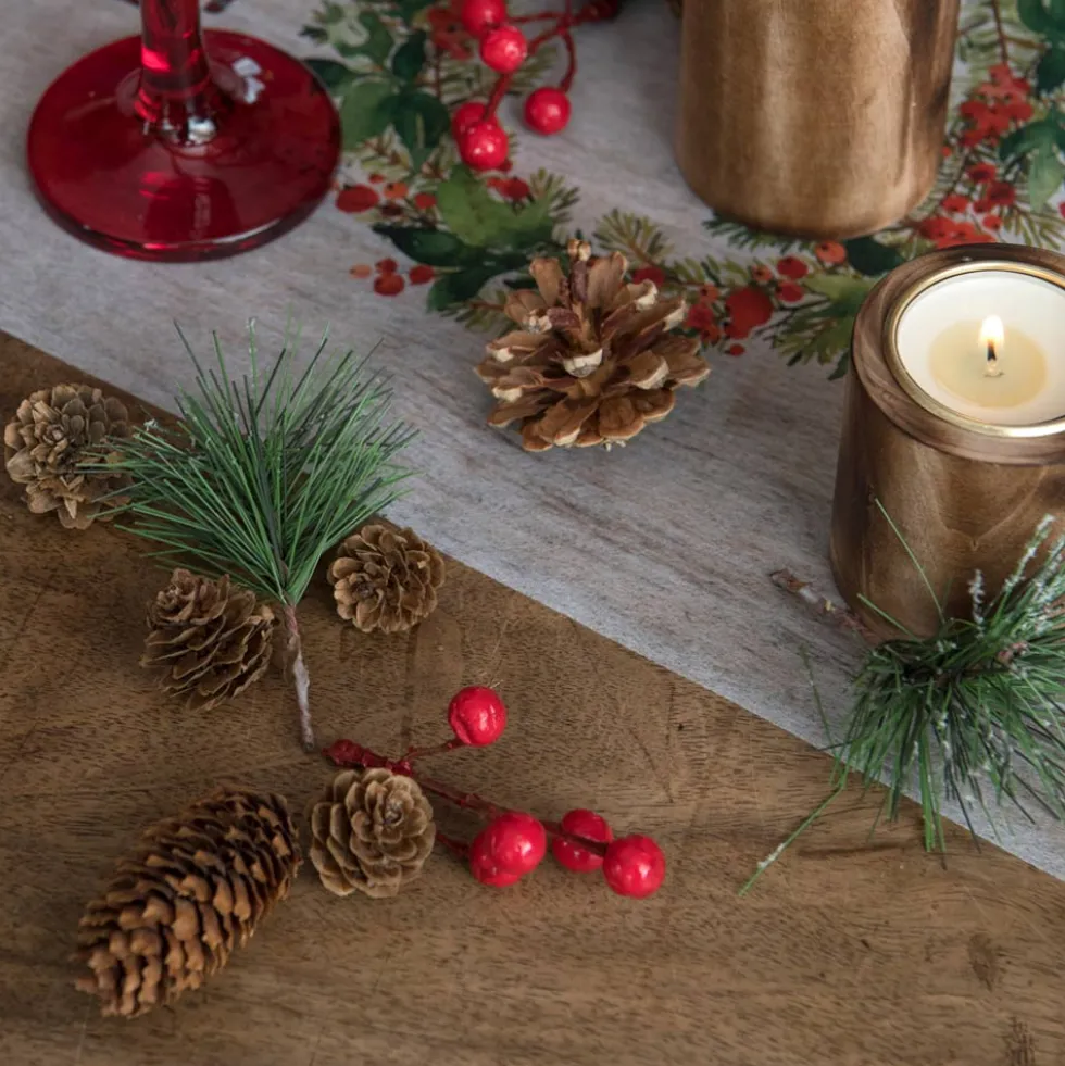 Piñas y Bayas Decorativas 40 ud