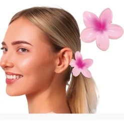 Pinza para el Pelo Rosa PVC 8 cm