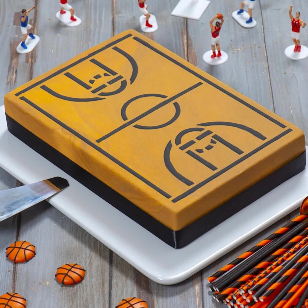 Plantilla Decorativa para Tarta Campo de Baloncesto – Decora