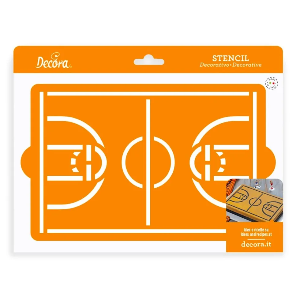 Plantilla Decorativa para Tarta Campo de Baloncesto – Decora