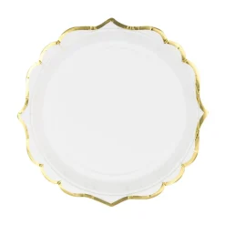 Platos Comunión Blancos con Borde Dorado 6 ud