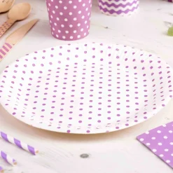 Platos con Lunares lilas