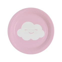 Platos de Papel Arcoíris y Nube 18 cm 8 ud