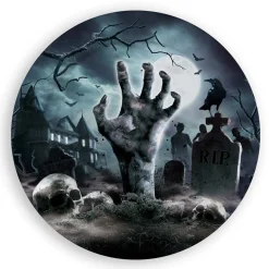 Platos de Papel Cementerio Halloween 23 cm 6 ud