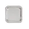 Platos de Papel Cuadrados Plata 17 cm 8 ud