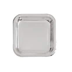 Platos de Papel Cuadrados Plata 17 cm 8 ud
