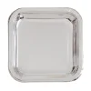 Platos de Papel Cuadrados Plata 22 cm 8 ud