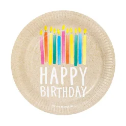 Platos de Papel Cumpleaños Eco 23 cm 12 ud