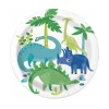 Platos de Papel Dinosaurio Azul y Verde 17 cm 8 ud