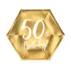 Platos de Papel Dorados 50 Años 20 cm 6 ud
