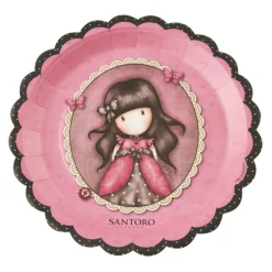 Platos de Papel Gorjuss Rosas 23 cm 8 ud
