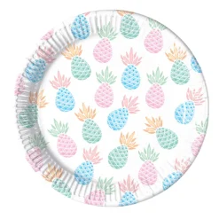 Platos de Papel Piña Pastel 23 cm 8 ud